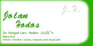 jolan hodos business card